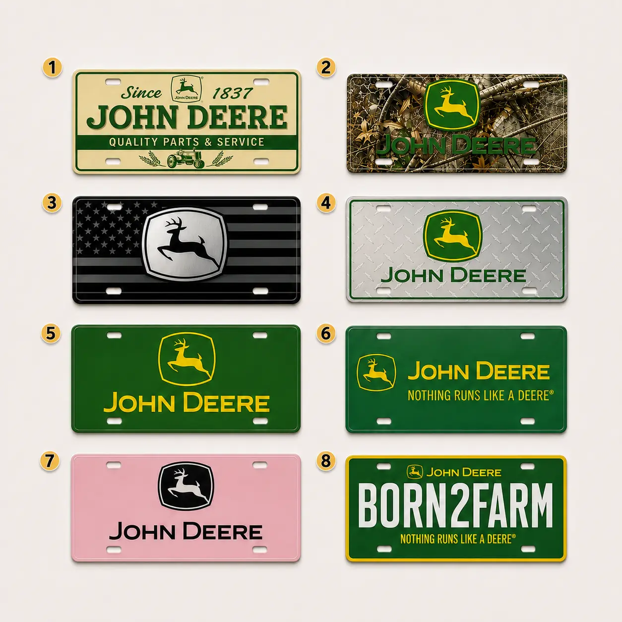 [SAVE 50%] John Deere License Plate, Farm Truck Tag, Tractor Lover Gift, Country Vehicle Decor, Rustic Auto Accessory, Green Deer Plate