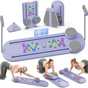 TINEF Pilates Board, Multi-Purpose Pilates Reformer Set, Foldable Abdominal Board, Pilates Reformer Board for Home, Workout Equipment, Abs Workout Equipment, Core Workout Equipment