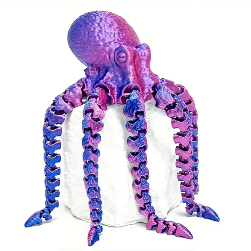 3D Printed Laser Cut Jointed Octopus Decorative Figurine, Multi-Color Home Decoration, Fish Tank Ornament, Halloween Room Decor