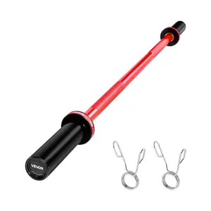 VEVOR 4FT Barbell Bar, Fits 2-Inch Weight Plates, Barbell Bar with Knurled Grip for Strength Training, Weightlifting, Squat, Deadlift, Bench Press, Curl, Overhead Press, 550lbs/226kg Capacity