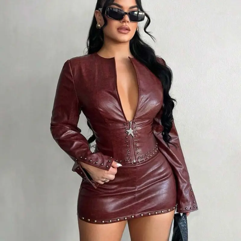 vintage Womens wine red long sleeve faux leather blazer, burgundy, Punk, Fall clothes for women, cropped, streetwear, vintage Tops Outerwear Womenswear Jackets vintage Casual Jacket Coat Zippered - TikTok Shop vintage Womens wine red long sleeve faux leather blazer, burgundy, Punk, Fall clothes for women, cropped, streetwear, vintage Tops Outerwear Womenswear Jackets vintage Casual Jacket Coat Zippered - TikTok Shop