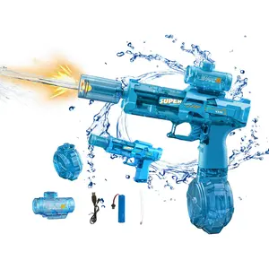 Electric Water Gun Toy, Water Spray Toy with LED Light, Simulation Flame Light Water Gun, Powerful Water Gun for Summer, Outdoor, Party, Birthday Gift, Swimming Pool