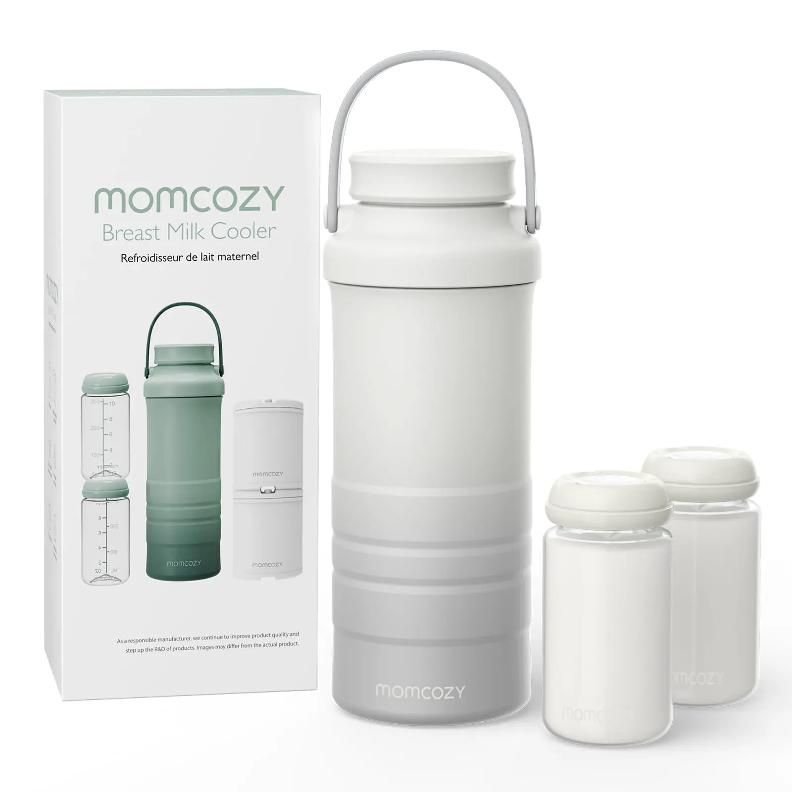 Momcozy Portable Outdoor Maternity Mummy Breastmilk Cooler, Nursing Pumping 360° Cooling, Nutrient Preservation, 24-Hour Lifesaver, Large Capacity Travel Milk Storage Bag with 2 Baby Bottles