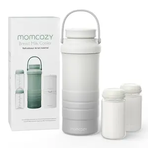Momcozy Portable Outdoor Breastmilk Cooler, 360° Cooling, 24-Hour Lifesaver, Large Capacity Travel Milk Storage Bag with 2 Baby Bottles
