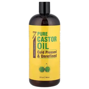 Seven Minerals Pure Castor Oil, Cold Pressed & Unrefined, Unscented, 32 fl oz (950 ml)