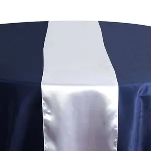 Satin Table Runner 12"x108" White - Stylish Table Decor for Weddings & Events
