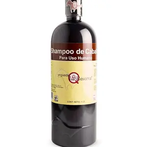 Shampoo de Caballo Negro (1 liter Bottle) For Strong, Healthy And Beautiful Hair (For Dark to Black Colored Hair) Made in Mexico Yeguada La Reserva