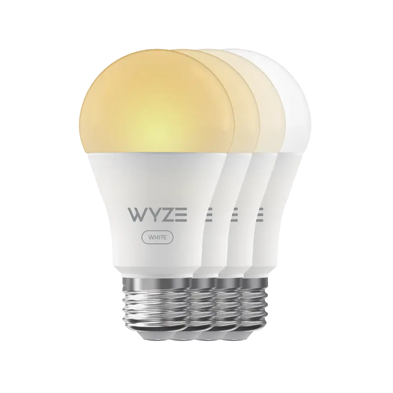 Wyze Bulb White — Smart A19 Light Bulb, 800-Lumen Brightness and 90+CRI with Tunable Warm/Cool White, Compatible with Alexa and Google Assistant