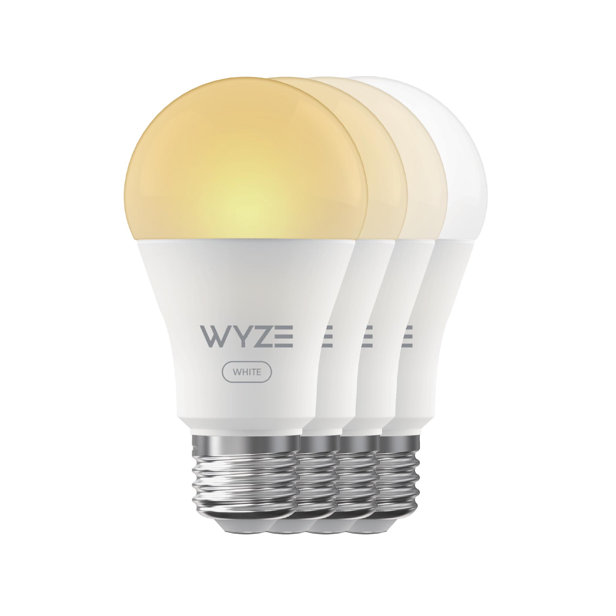 Wyze Bulb White — Smart A19 Light Bulb, 800-Lumen Brightness and 90+CRI with Tunable Warm/Cool White, Compatible with Alexa and Google Assistant