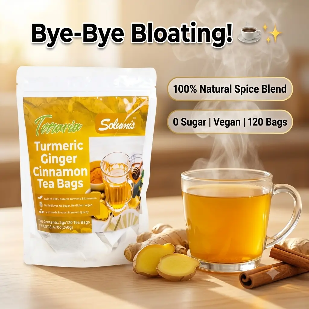 Turmeric  Cinnamon  - 100% handmade,Eco-conscious Bags|No Sugar,No Caffeine,No Gluten,Vegan Remedy premium natural ingredient flama tea ginger