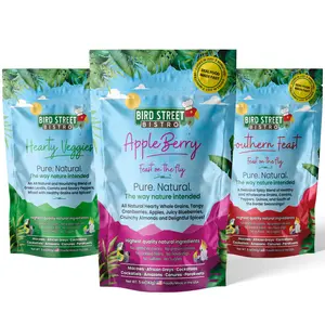Bird Street Bistro The Tri-Pack Sampler Parrot Food for Parakeets Budgies Cockatiels Conures African Greys Cockatoos Eclectus Amazons Macaws 5oz Each Hearty Veggies Southern Feast AppleBerry