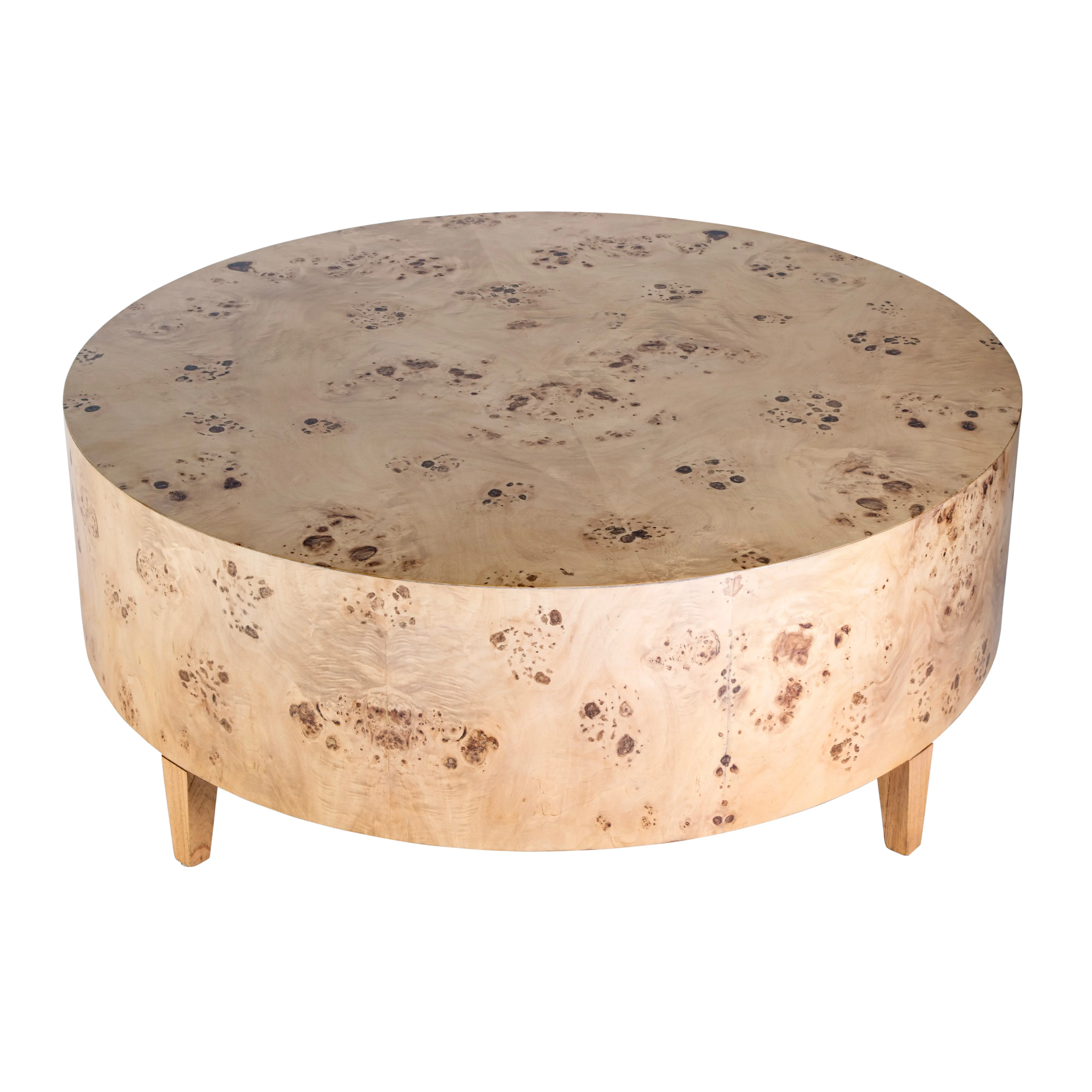 Butler Specialty Company Billie 46 in. W Round Burl Wood Coffee Table, Brown