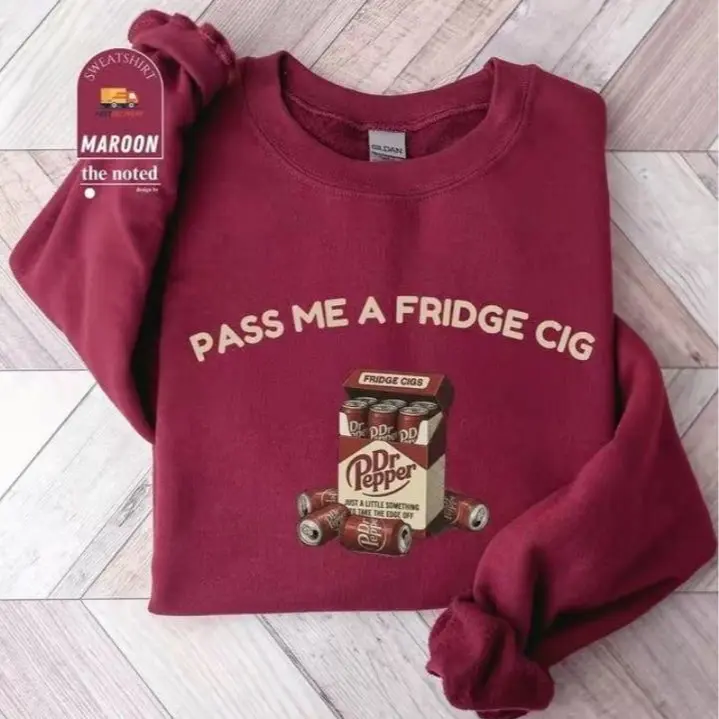 Baian - Dr Pepper Fridge Cig Sweatshirt, Funny Soda Lover Gildan Sweater, Sarcastic Meme Crewneck, Diet Soda Sweatshirt, DRP Lover Gift, Trendy Unisex Sweater