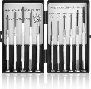 11 Pcs Small Precision Screwdriver Set, Tiny Screwdriver Set, Mini Screw Driver Kit with Slotted and Phillips Heads, Ideal for Watch, Eyeglasses, Toys, Electronics, Computer Repair