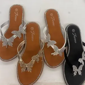 WOMENS RHINESTONE BUTTERFLY FLIP FLOP FANNIE-03