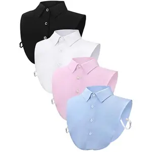 4pcs Detachable Fake Collar Set, Pointed Collar Design, Anti-Slip, Multi-Functional Decoration, Casual for All Seasons, Women's Fashion, Polyester Fabric, Machine Washable