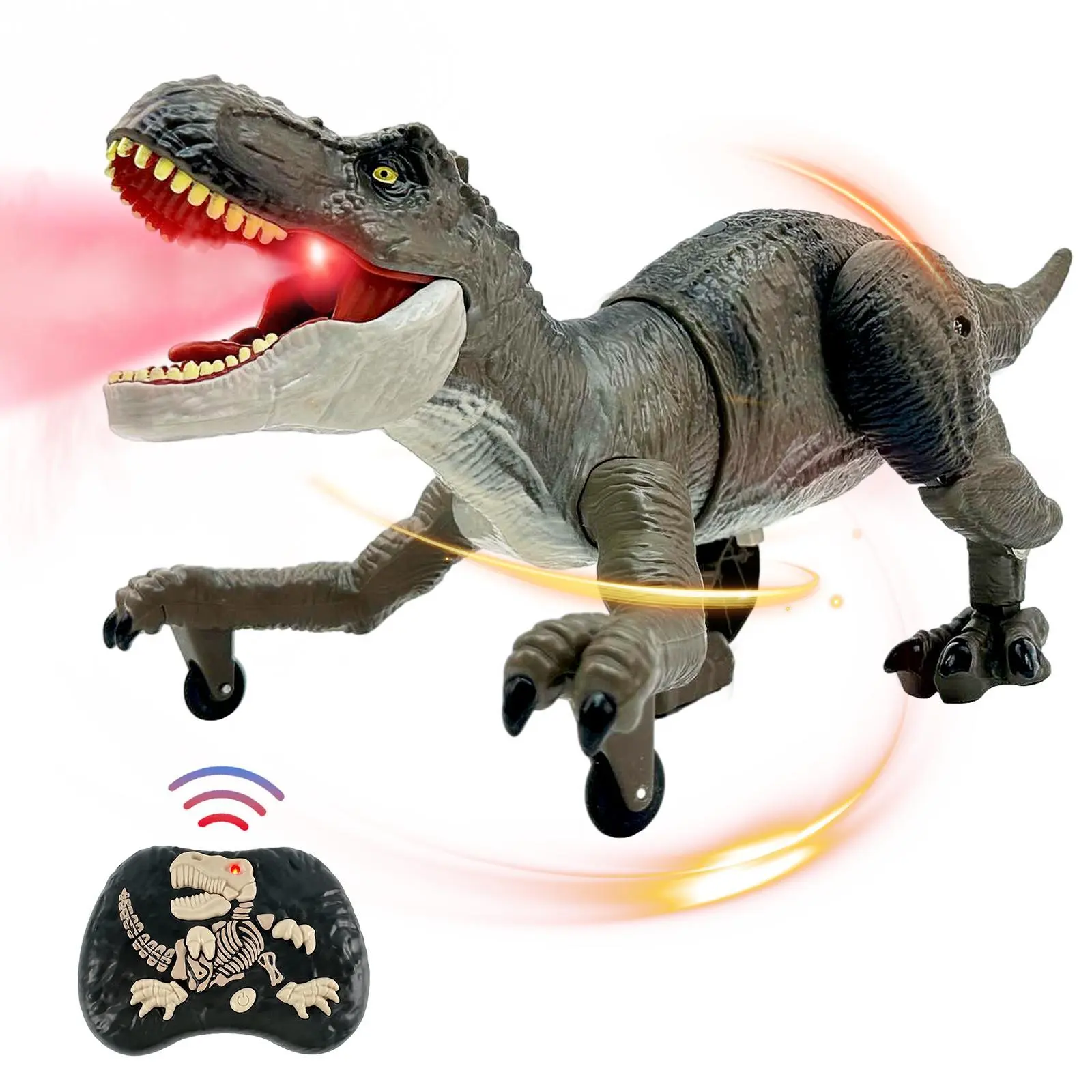 Remote Control Dinosaur Toy,Birthday Holiday Gift for Kids Ages 3-12,Reality animal Walking,Roaring,Spraying Mist, Rechargeable dino toy