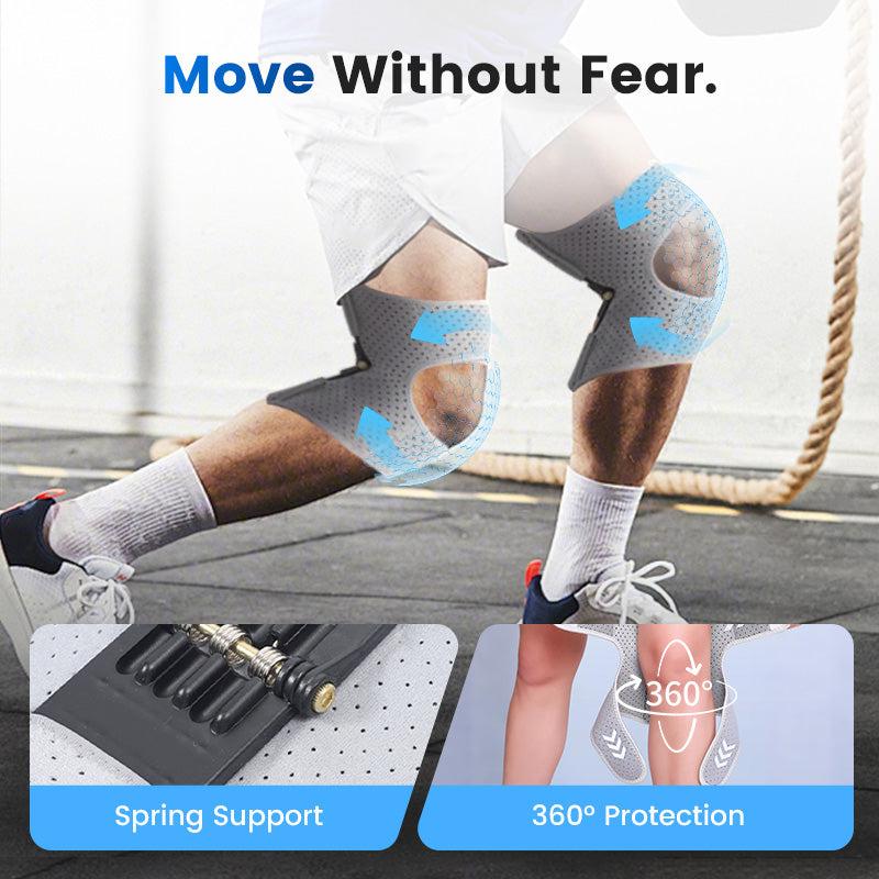 Adjustable Knee Protection Booster for Sport Premium Support Multipurpose Design Breathable Fabric Durable Construction Sizes M L XL Spring Support 360° Protection Non-Slip Secure