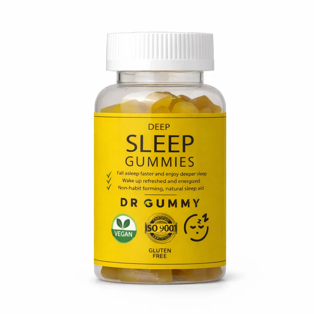 Deep Sleep Gummies for Adults, Melatonin Gummies 5mg with Magnesium, Chamomile & Lemon Balm, Chewable Nighttime Sleep Support, Vegan, Gluten Free, Sweet Lemon, 60 Count