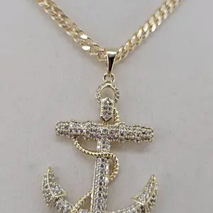 (110) Anchor pendant 24 inch chain 14kgoldplated