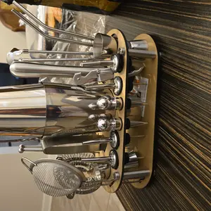 5-22 Piece Cocktail Shaker Set with Black Stand Cocktail Recipe, 25oz, 25/20oz Boston Shakers, 750/600ml Bar Tools Bartending Kit