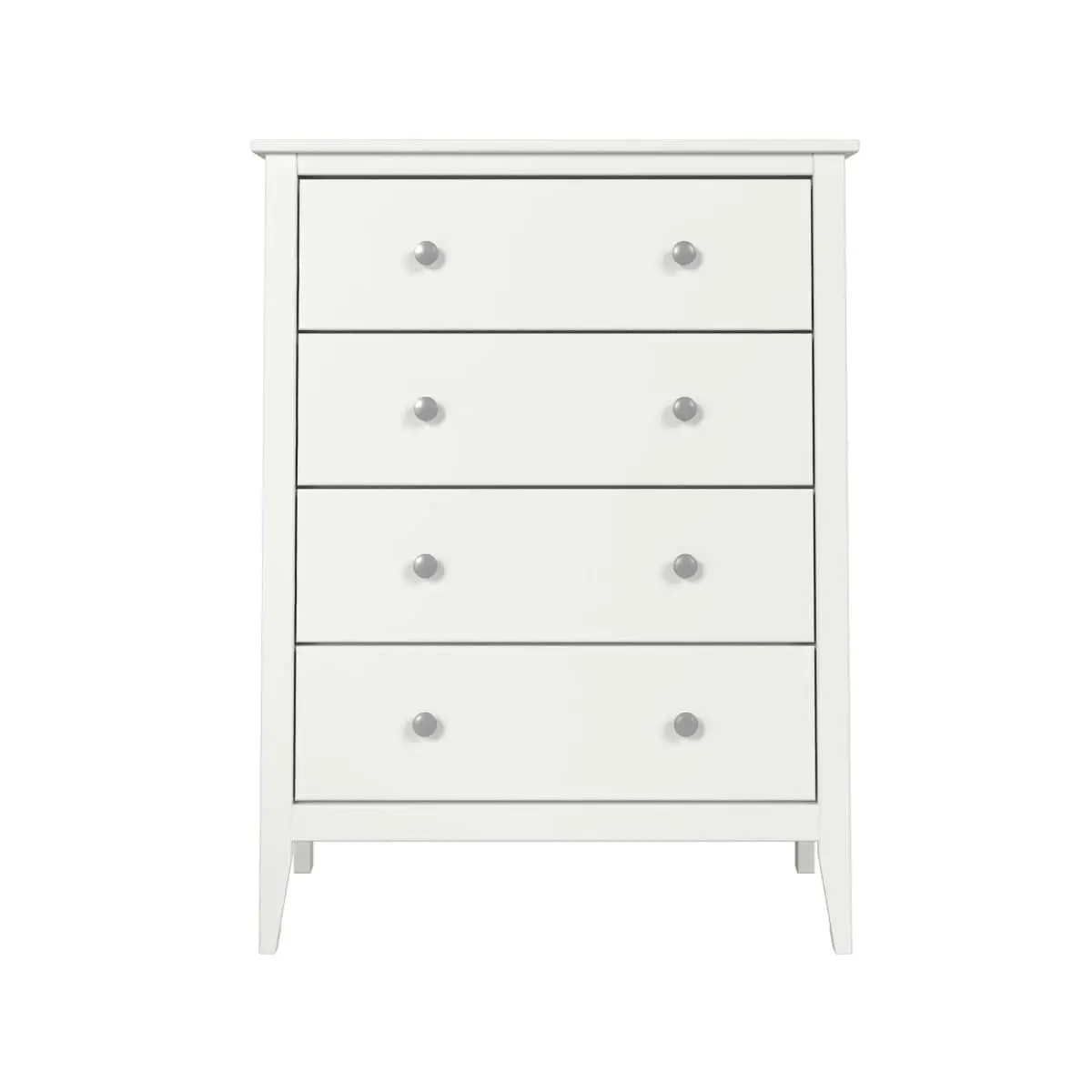 Jela USA 47914 Reliable Classic Solid Wood 4-Deep Drawers Single Unit Dresser - White, Non-Toxic Finish, Smooth Glide, 17.72l x 29.92w x 39.41h in, 57 lbs, Closet Storage Home Storage Solution, Rectangular, Home Storage Solutions