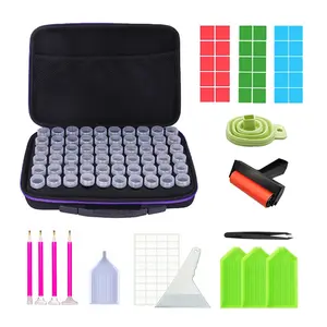 60 Slot Storage Box, Diamond Painting Organizer with Accessories, Portable Jewelry Container, Multi-Functional Craft and Sewing Kit