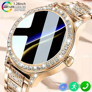 COANR Air 1 Women's smartwatch, Android/iPhone compatible, IP68 water-resistant fitness tracker, supports Bluetooth calls (Answer & Make), activity tracker/heart rate/oximeter monitor/100+ exercise modes, diamond-laden luxurious appearance Wearable