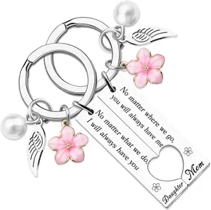 Daughter to Mom Keychain Gift, Mother’s Day Gift from Daughter, Mommy Key Ring, Birthday Gift for Mom, Matching Mother Daughter Keepsake, Mom Love Jewelry