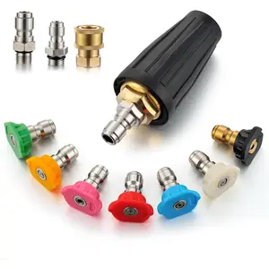 Turbo Nozzle  Washer, 4000PSI  Washer Turbo Nozzle 4.0 GPM, 360? Rotating 7  Washer Tips Set (Max 5000PSI) With 1/4"And 3/8" Quick Connect for Concrete, Brick