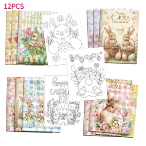 12-Pack Happy Easter Party Activity Kit - Includes Egg Pattern Bunny Basket, Mini Coloring Book, Doodle Books & Sketch Pad, Fun Art Supplies & Party Decor