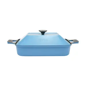 Dr.Hows BRIO Steam Grill Pan with Lid Blue