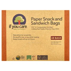 If You Care Paper Snack and Sandwich Bags, 48 Bags