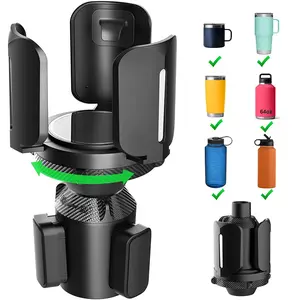 Universal Large Car Multifunctional Cup Holder Base for Yeti Rambler, Stanley, Hydro Flask, Nalgene, 10-64 Oz Water Bottles, Expandable Bottom, Car Console Organizer