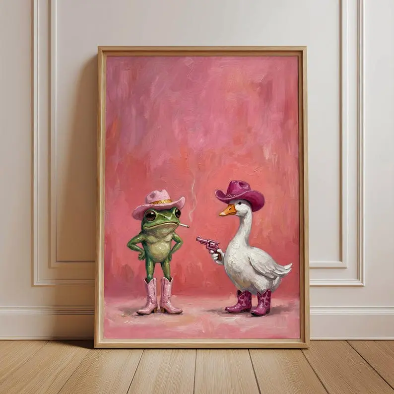 Funny Animal Wall Art, Quirky Dopamine Decor Poster