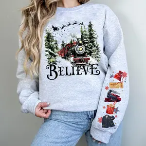 Polar Express 2 Sides Sweatshirt, Polar Express Believe Shirt, All Aboard Holiday Tee, 90s Christmas Movies Hoodie, Vintage Christmas Shirt