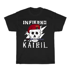 Guatemala Army Special Force Kaibil Kaibiles Training El Infierno Men's Black Navy T-Shirt