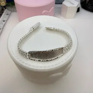 925 sterling silver 5.5” kids id bracelet hand made artisan made in Mexico high quality 0-5yrs old)) Pulceras de plata hecho a Mano para ninos de 0-5 años plata artesanal