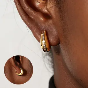 Women's Simplie Classic Half Earrings, High-Quality Fine Jewelry for Anniversary Parties