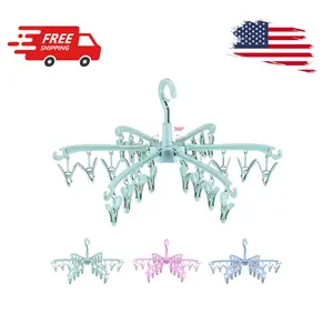 Foldable Drying Rack with 24 Clips for Drying Socks Lingerie Baby Clothes Drying Towels