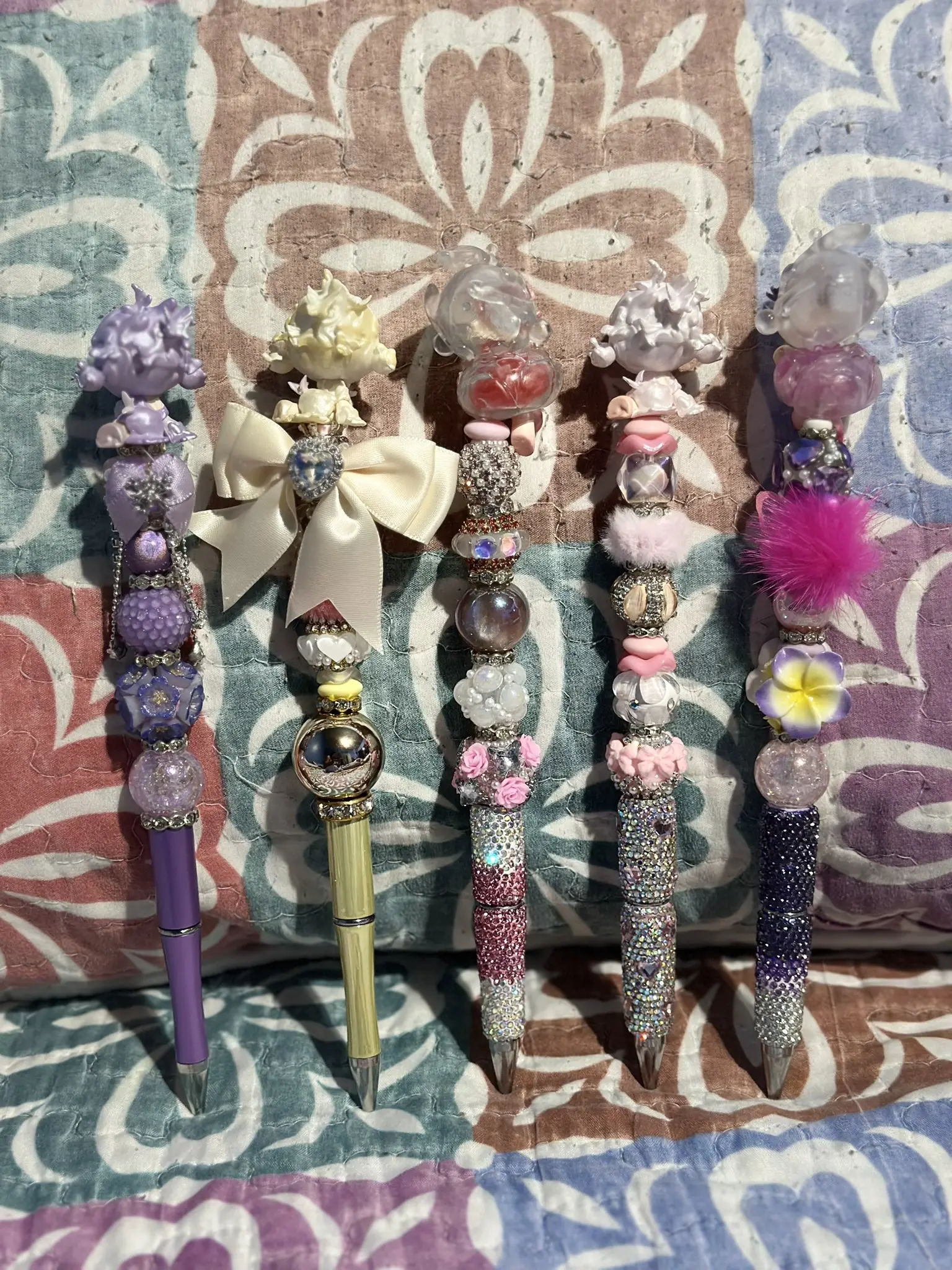 Fancy Beadable Pen with Black Ink Refillable Design Options Acrylic or Silicone Beads Perfect Gift for Special Events