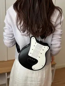 2026 New Creative Guitar Shaped Crossbody Bag, Unique Designer Leather Shoulder Bag, Cool Trendy Music Festival Purse for Women