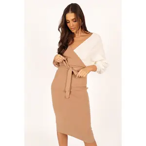 Nate Dress - Beige/White
