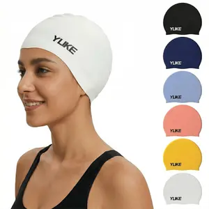 Classic Silicone Swim Cap for Women and Men High Elasticity Waterproof Swimming Hat for Long and Short Hair