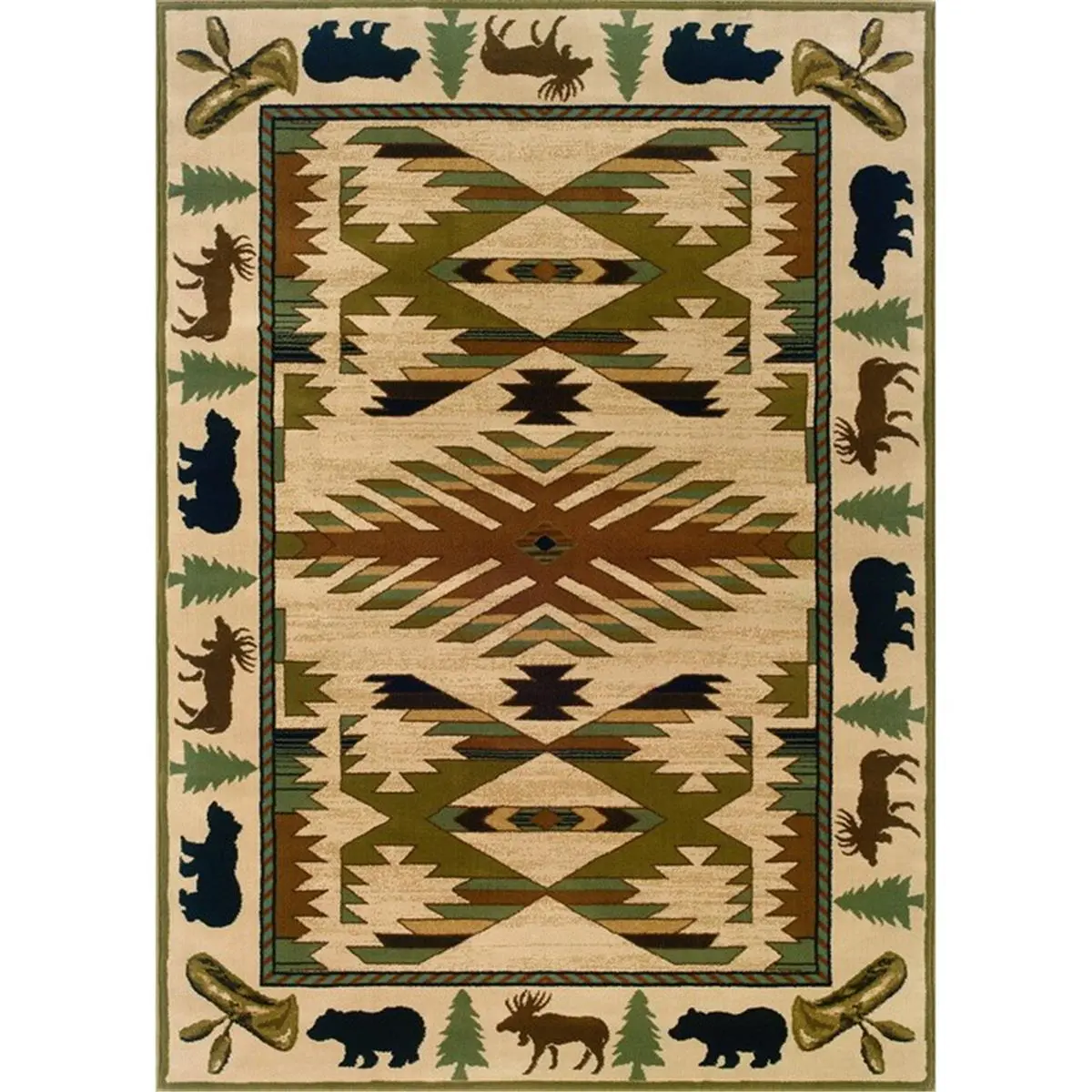 Oriental Weavers Hudson 1072A Machine-Woven Indoor Rectangle Rug - Ivory/Green Polypropylene, 1.10ft x 3.3ft, Warm Texture, Transitional Interior Design, Home Interiors Focal Point, Versatile Element