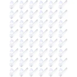 16G 18G Clear Plastic Earrings Nose Studs  Retainer for   Work Lip Labret Medusa Ring Bioflex Flat  Tragus Helix Conch Earring Women Men 6mm 7mm 8mm 10mm 12mm