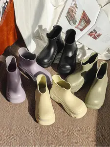 Women's Solid Color River Trekking Shoes, Casual Rain Boots for Outdoor Activities, Fashionable Shoes for Women