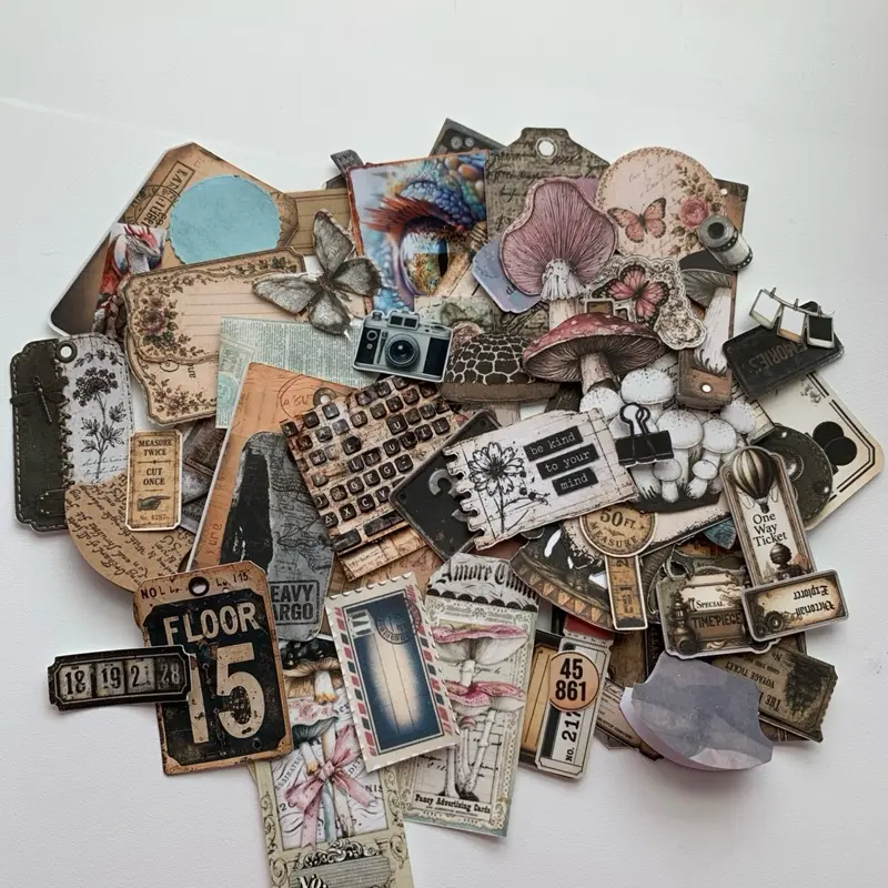 Assorted ephemera small tags for junk journal and clusters