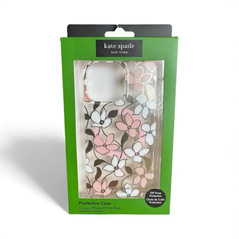 Kate Spade New York iPhone 15 Pro Max Protective MagSafe Case -Pink/White Floral