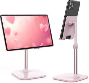 Cell Phone Stand, Valentine's Day Gifts for Teens Girls Boys Adults Women Men Mom Wife, Phone Stand for Desk, Phone Holder Stand Compatible with iPhone and All Mobile Phones Tablet, Pink